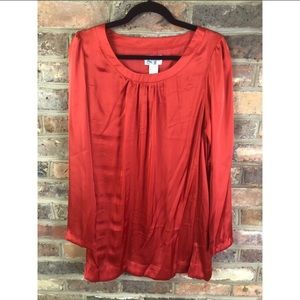 Anthropologie Paraella orange blouse/tunic Sz L